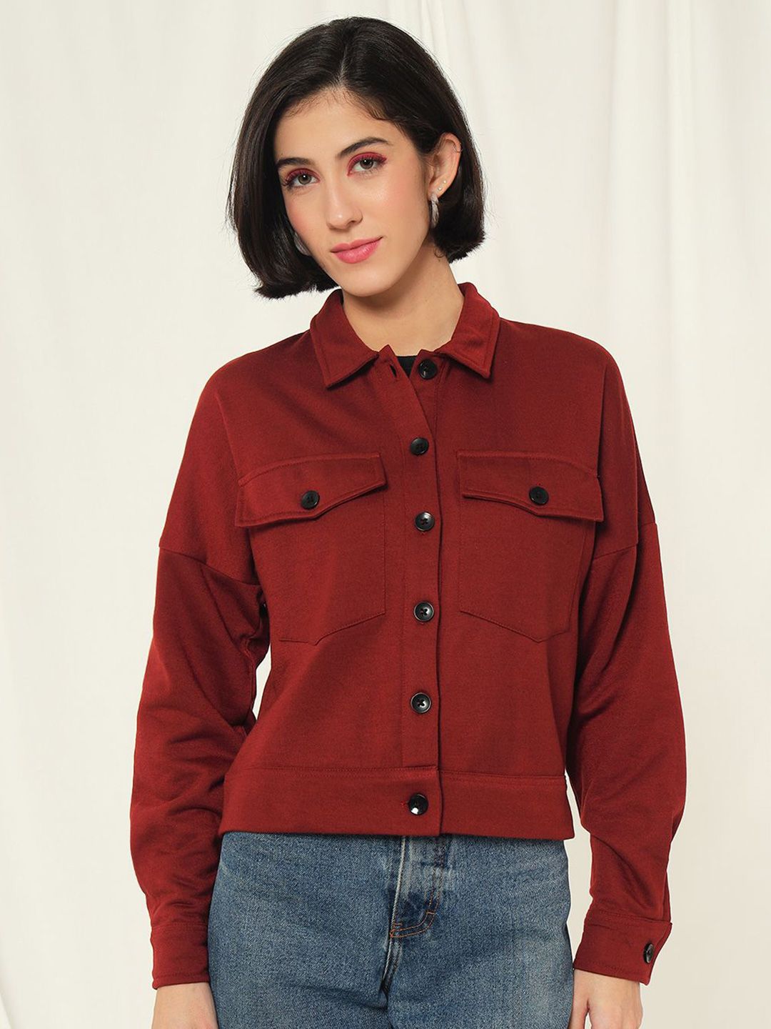 TANDUL Women Colourblocked Lightweight Crop Tailored Jacket with Embroidered-picture-53