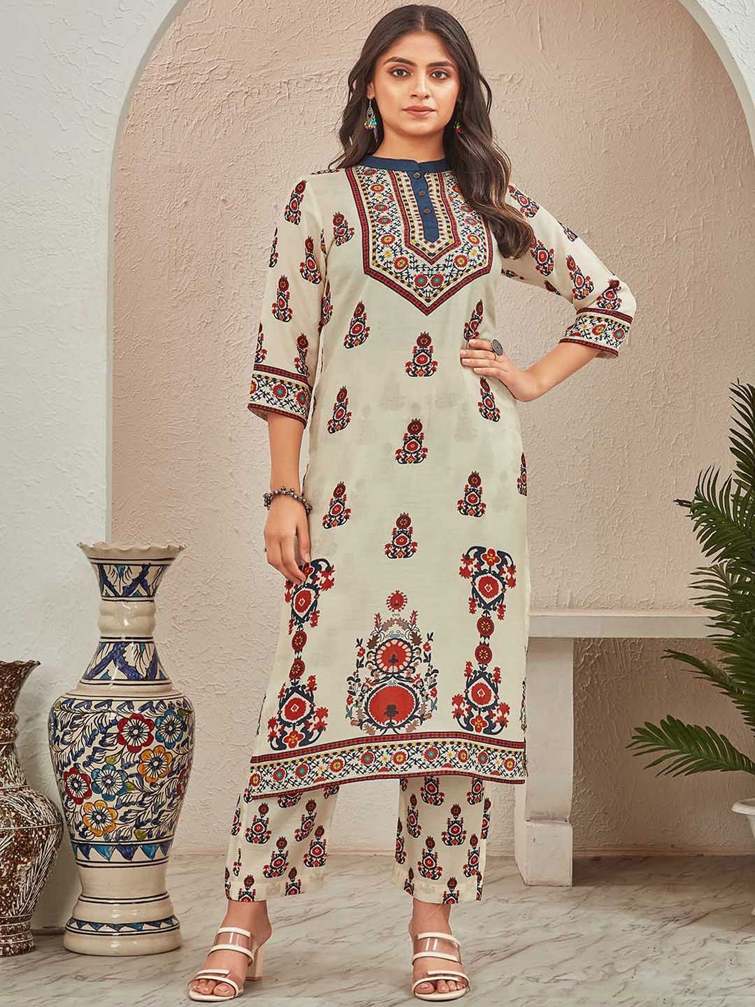 PIRRA DESIGNS Women Ethnic Motifs Printed Regular Kurta with Trousers-image-5