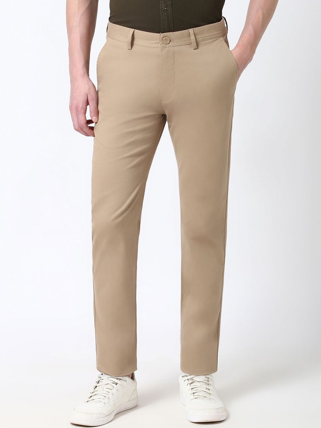 Peter England Casuals Men Super Slim Fit Formal Trousers