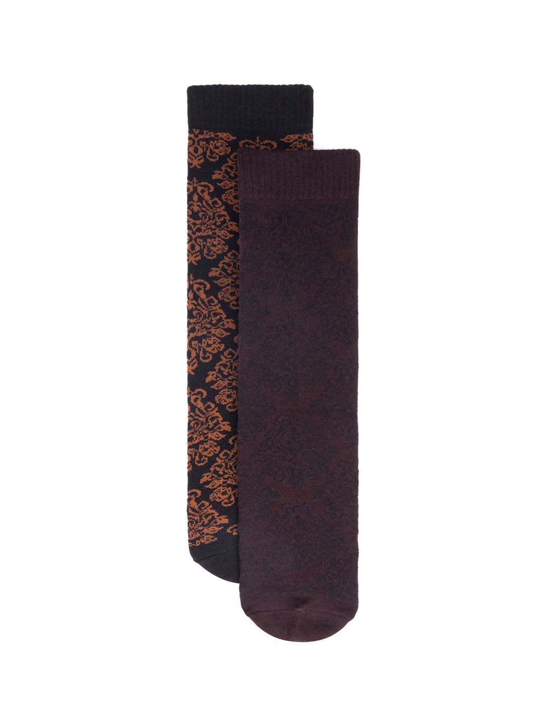 RARE RABBIT Men Pack Of 2 Assorted Printed Cotton Calf-Length Socks-picture-17