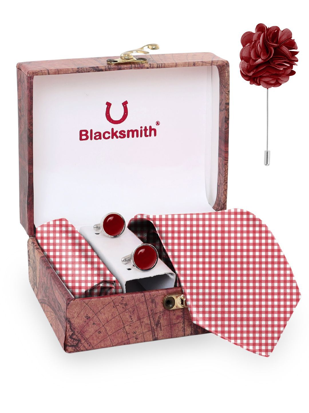 Blacksmith Men Tie, Cufflinks, Pocket Square Accessory Gift Set-picture-35
