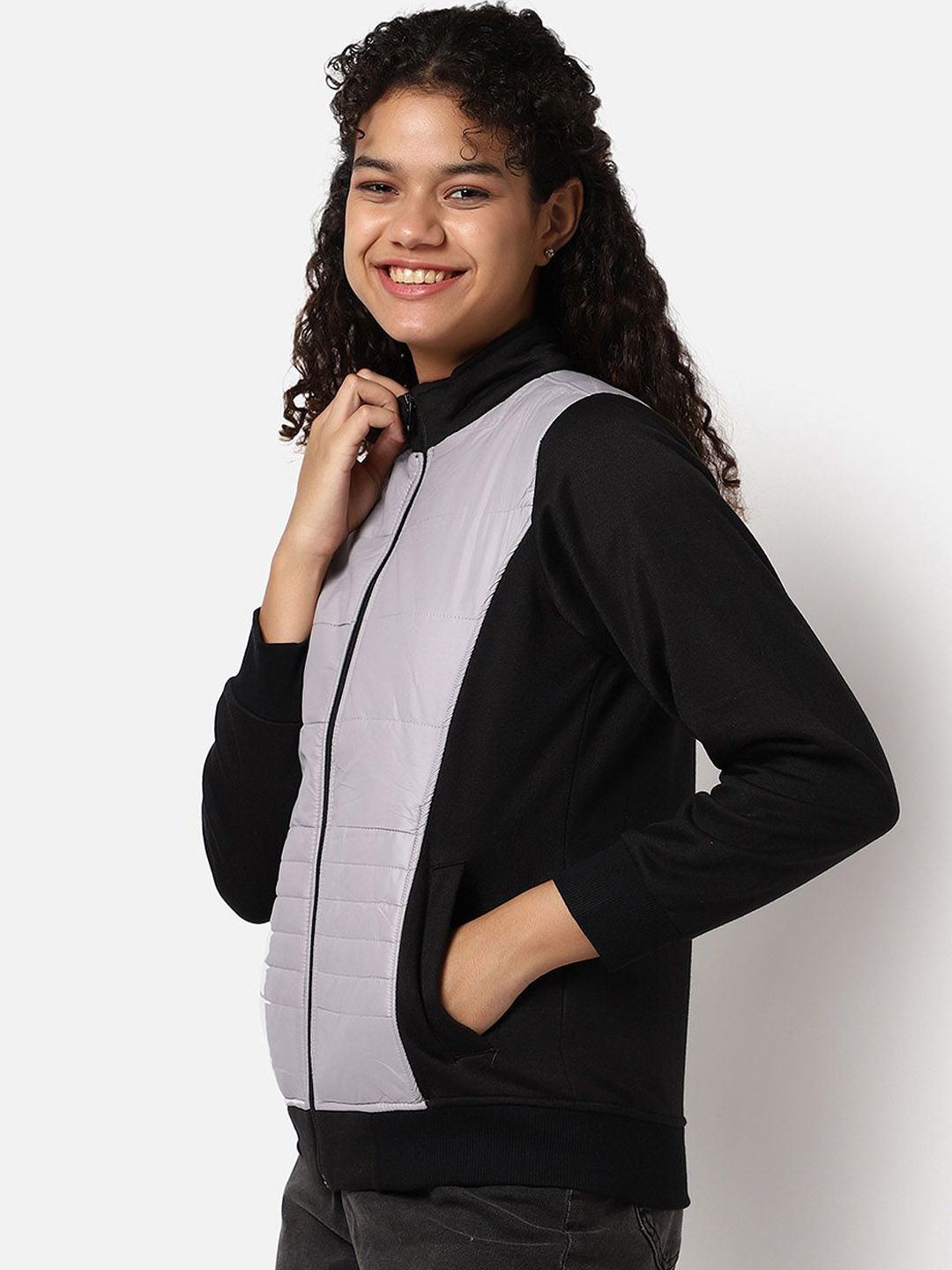 pinacolada Campus Sutra Women Colourblocked Lightweight Biker Jacket with Embroidered-picture-36