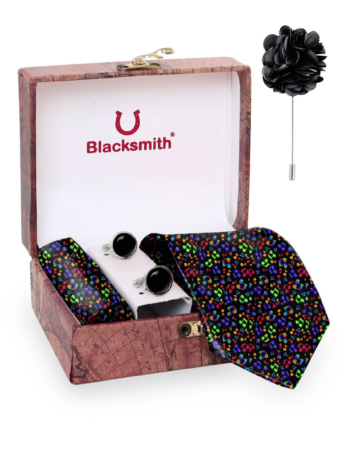 Blacksmith Men Tie, Cufflinks, Pocket Square Gift Set-picture-29