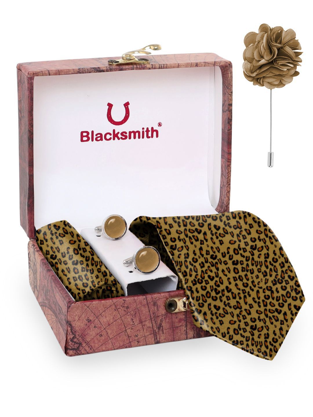 Blacksmith Men Tie, Cufflinks, Pocket Square Accessory Gift Set-picture-15