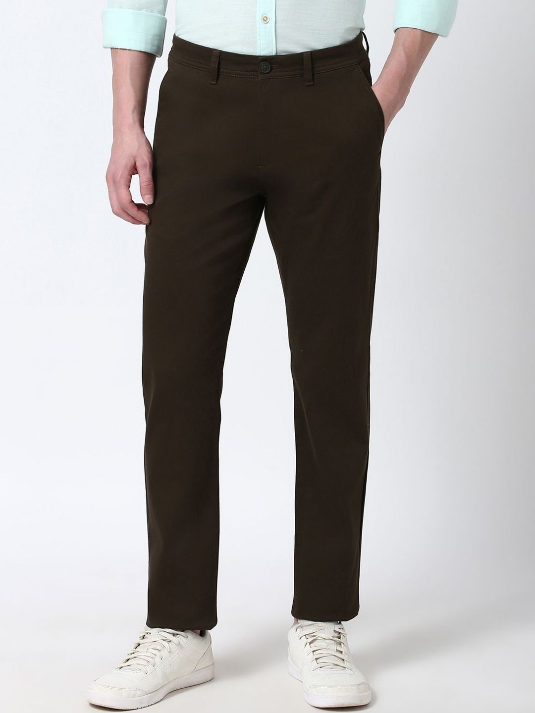 Peter England Casuals Men Super Mid-Rise Slim Fit Formal Trouser-picture-17