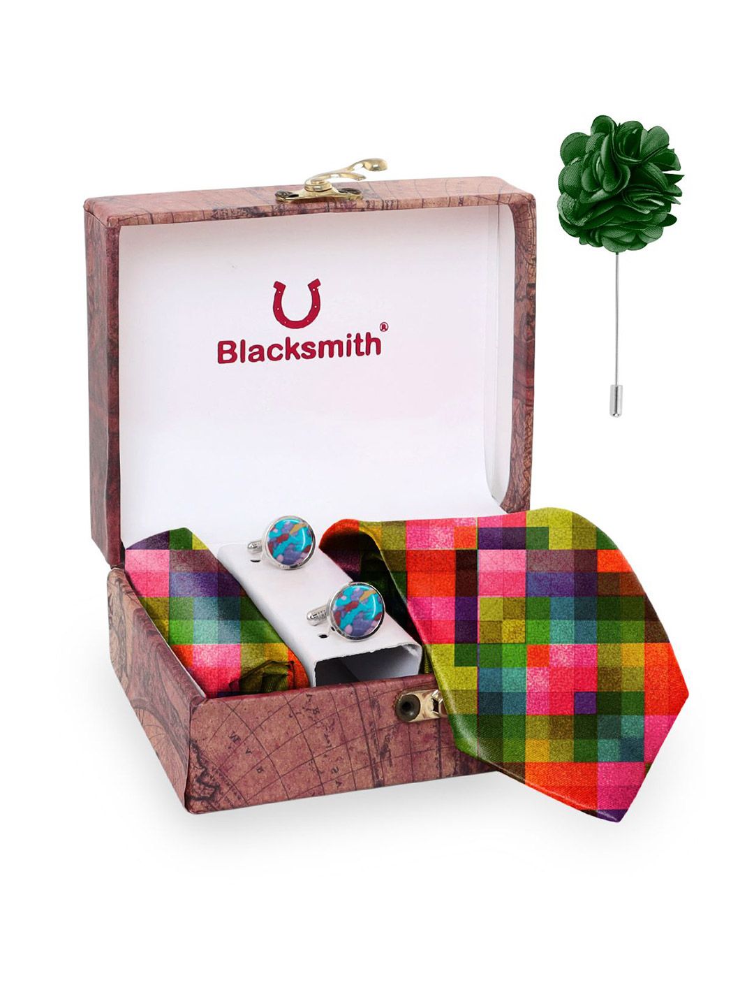 Blacksmith Men Tie, Cufflinks, Pocket Square Gift Set-picture-38