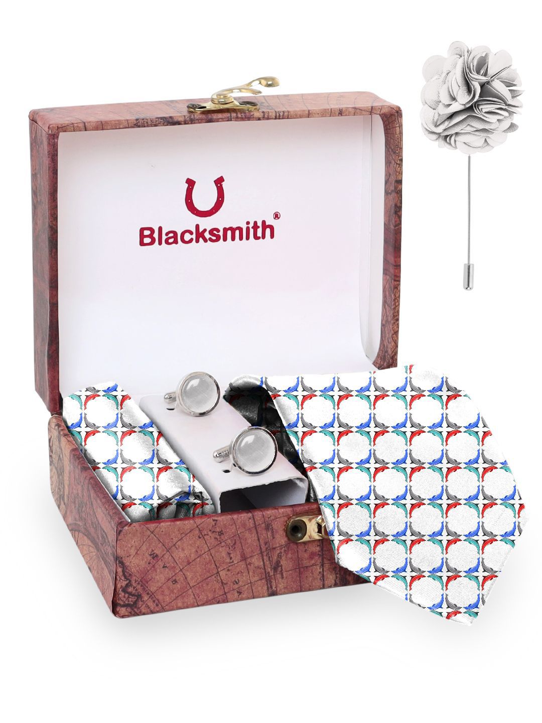 Blacksmith Men Accessory Gift Set of Tie, Cufflinks, Pocket Square-picture-30