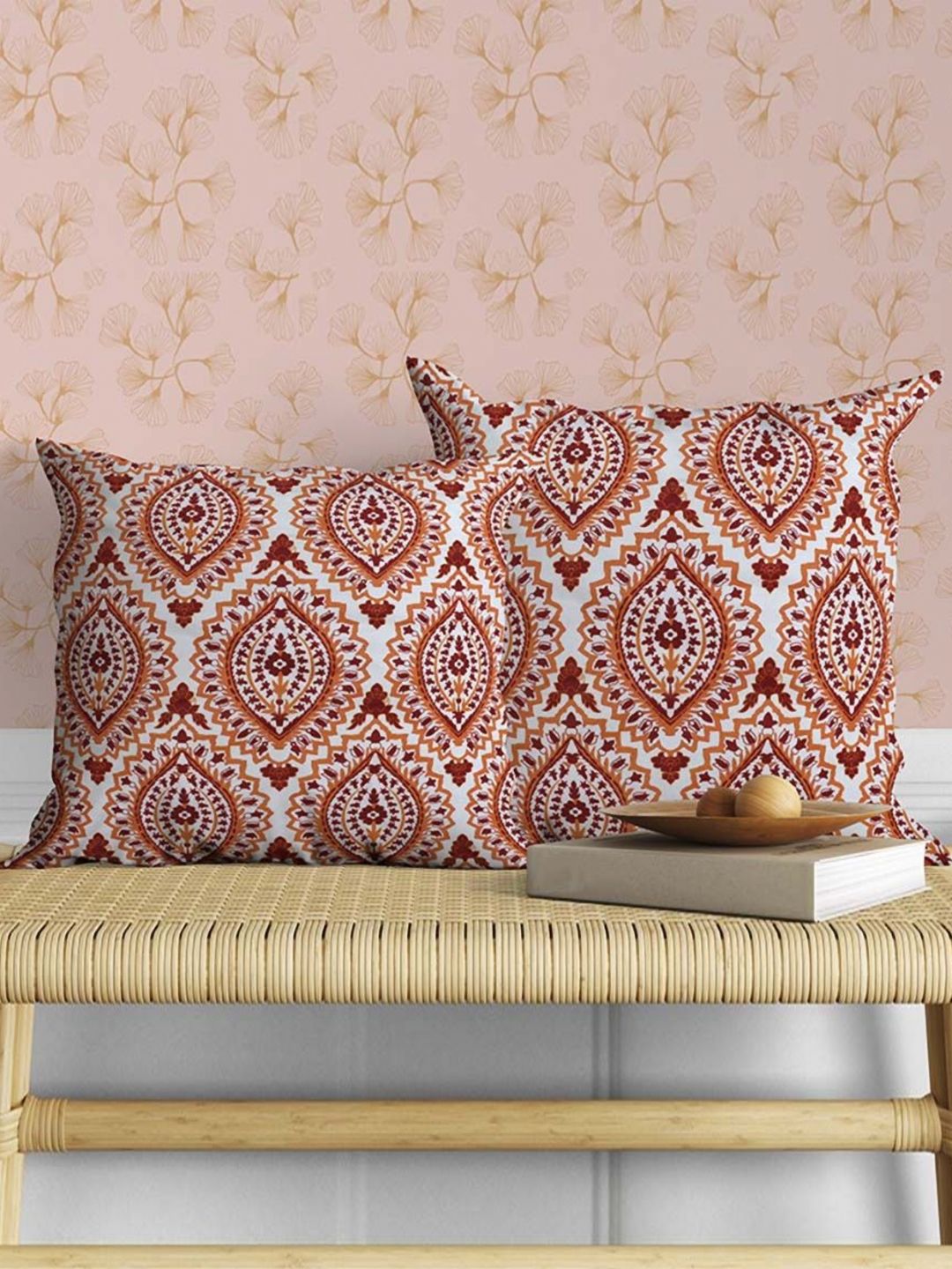 AAZEEM Red & White Set of 2 Rectangle Cushion Covers-picture-13