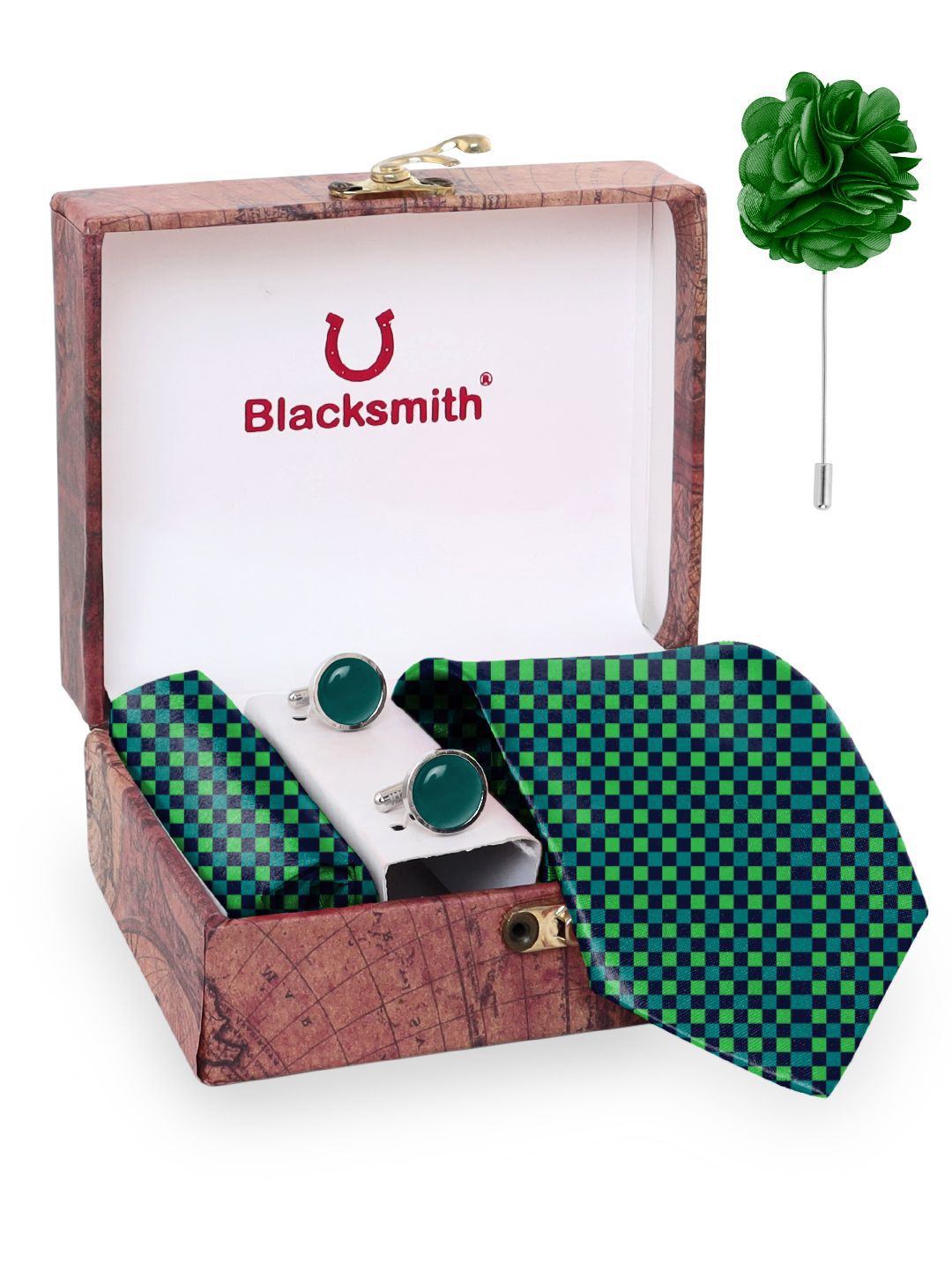 Blacksmith Men Accessory Gift Set of Tie, Cufflinks & Pocket Square-picture-15