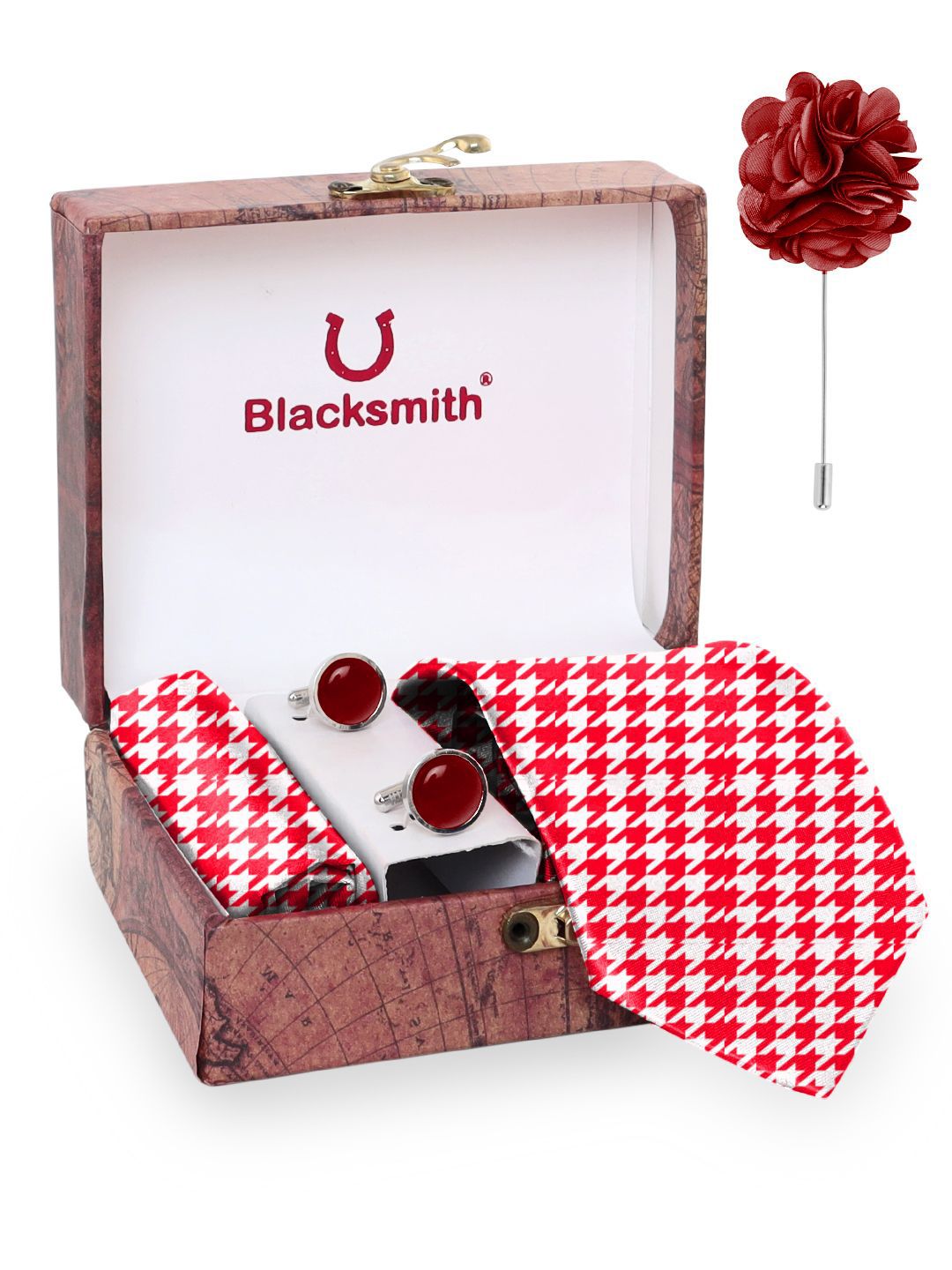 Blacksmith Men Tie, Cufflinks, Pocket Square Accessory Gift Set-picture-36