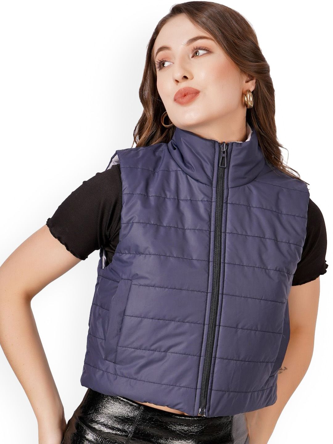 BLUEFICUS Women Crop Outdoor Bomber Jacket-picture-14