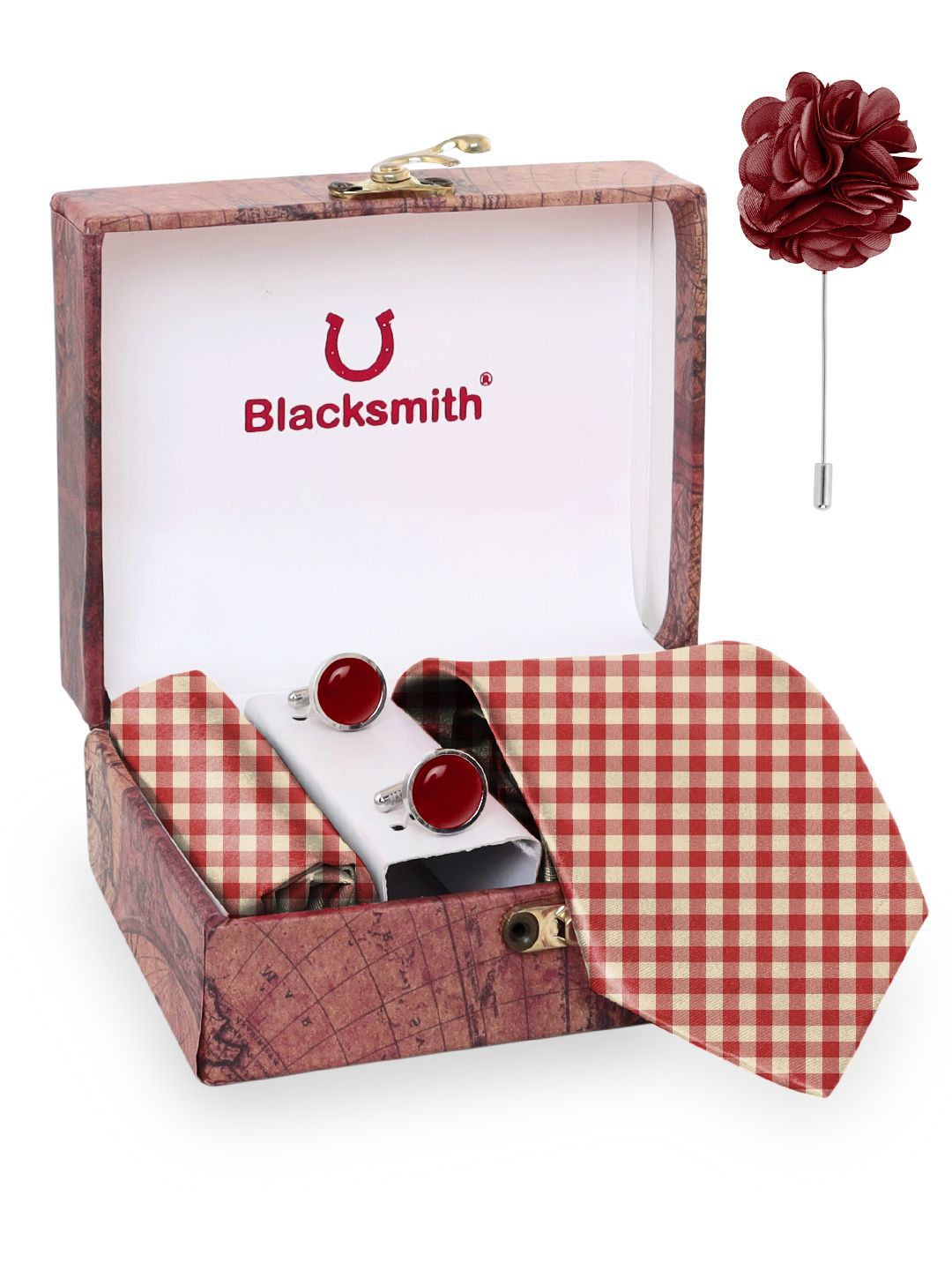 Blacksmith Men Tie, Cufflinks, Pocket Square Accessory Gift Set-picture-38