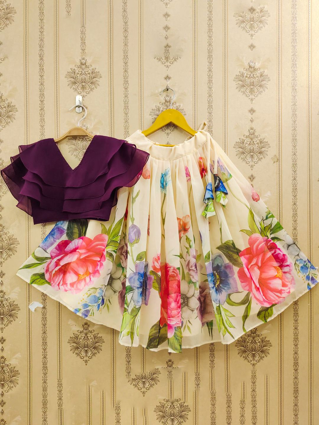 JOVK DESIGN Girls Dyed Tie and Dye Ready to Wear Lehenga &-image-17