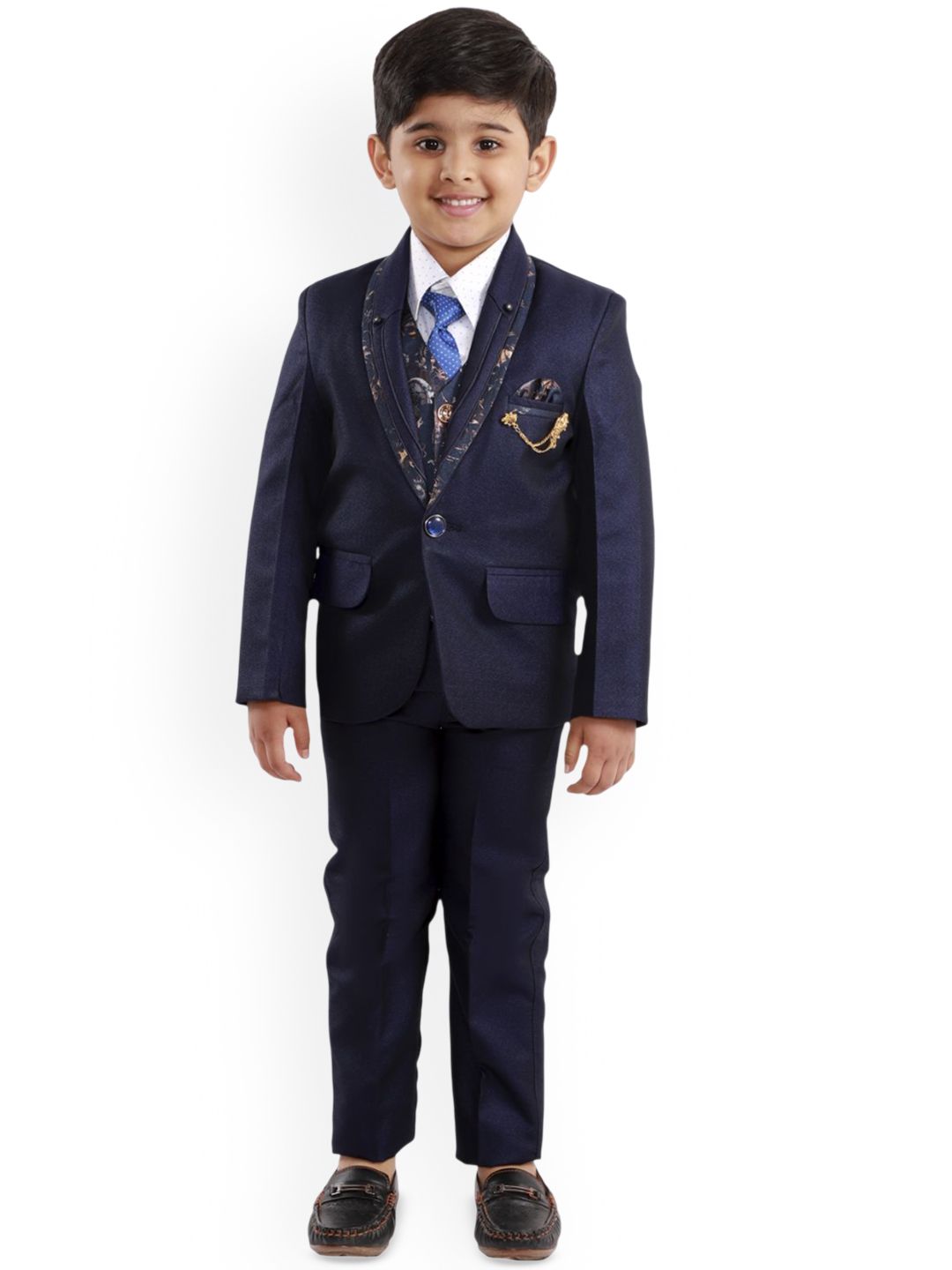 BAESD Boys Single-Breasted Shawl Collar 5-Piece Suit-picture-46