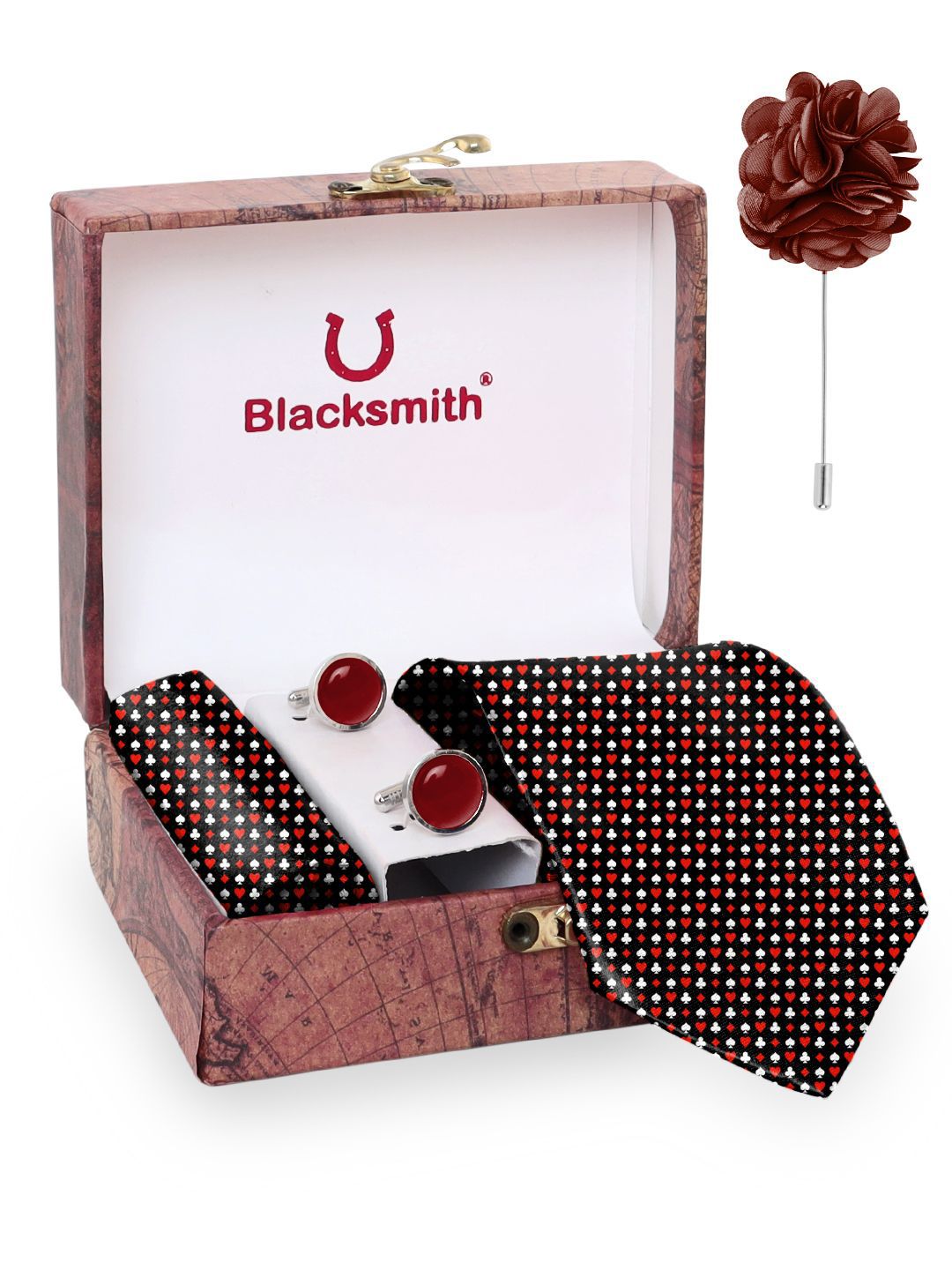 Blacksmith Men Tie, Cufflinks, Pocket Square Accessory Gift Set-picture-37
