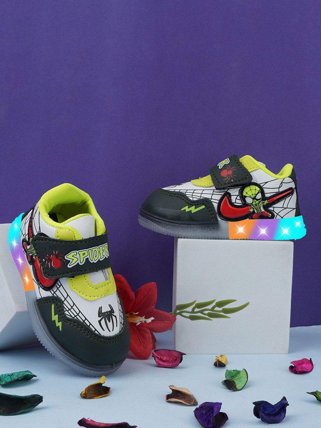 BAESD Unisex Kids Spider-Man Colourblocked Sneakers-picture-51