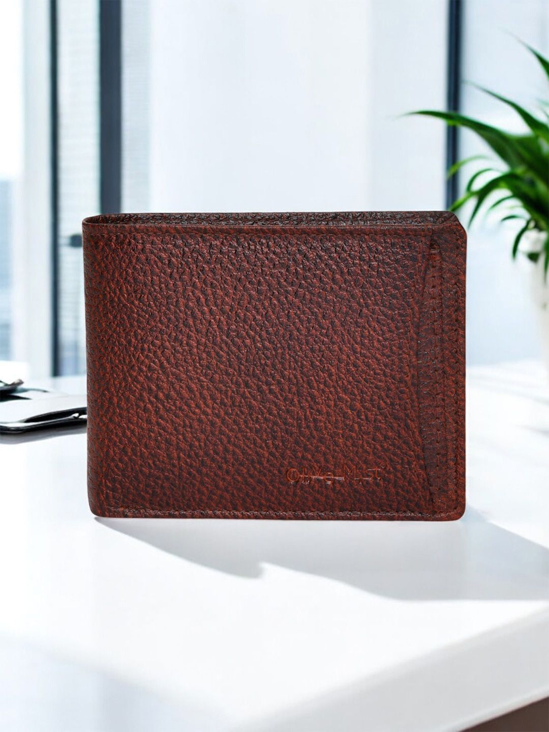 OLIVE MIST Men Textured Leather Two Fold Wallet-picture-40