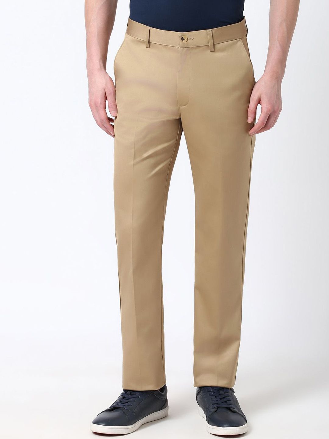 Peter England Casuals Men Mid-Rise Regular Fit Trousers-picture-37