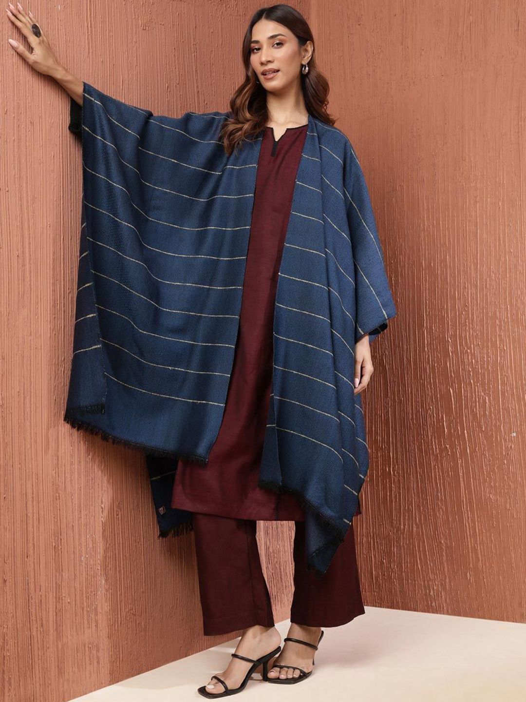 Fabindia Women Striped Woven Design Shawl-picture-32
