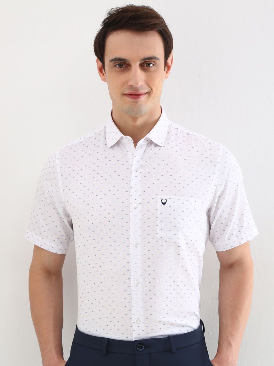 Allen Solly Men Spread Collar Geometric Printed Cotton Slim Fit Formal Shirt-image-27