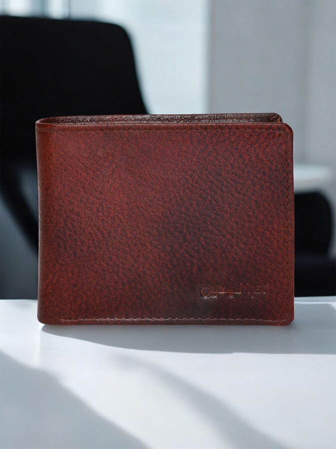 OLIVE MIST Men Leather Textured Two Fold Wallet-picture-12