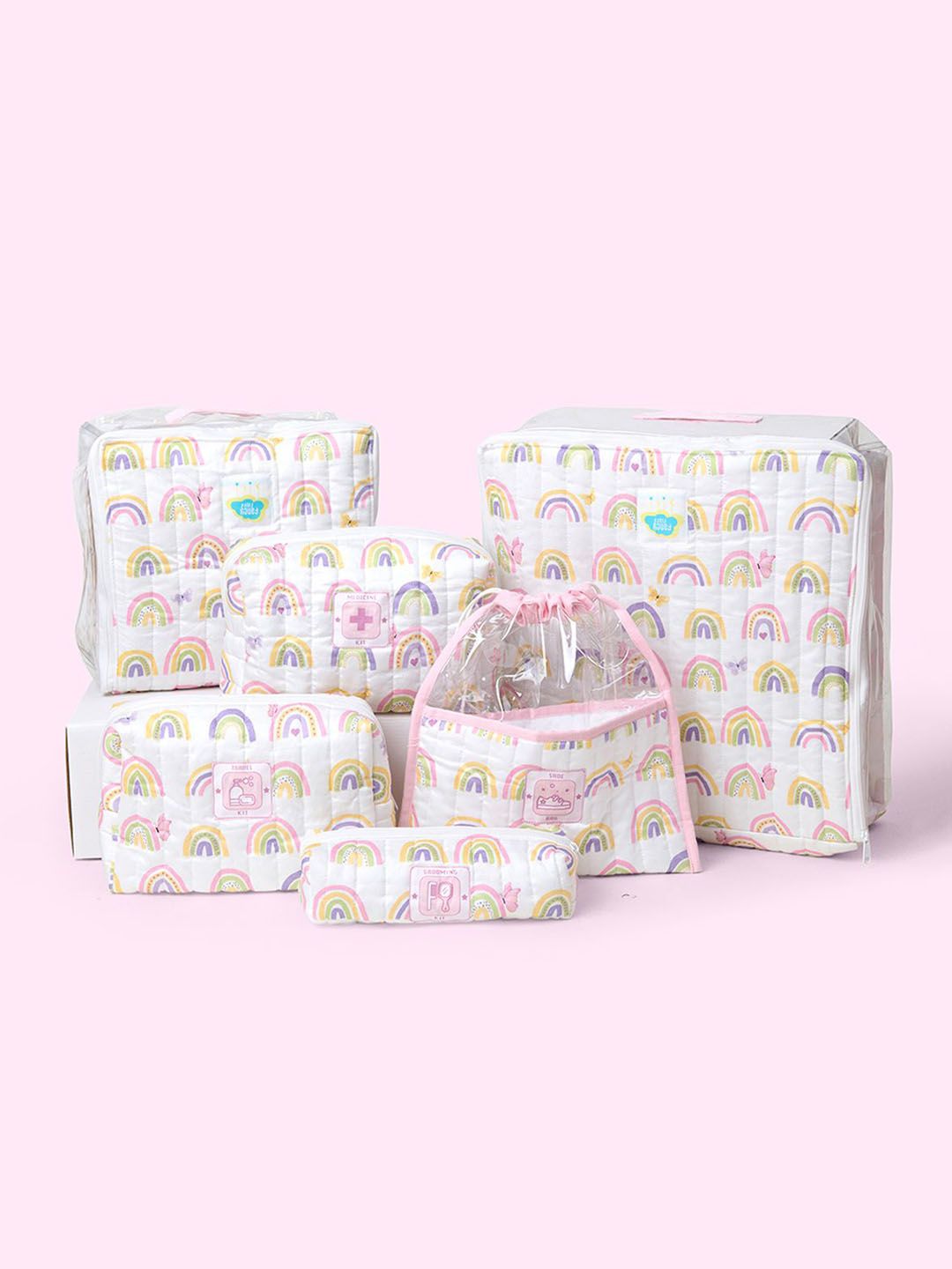 Fancy Fluff Pink Set of 5 Regular Multi-Utility Organisers-picture-13