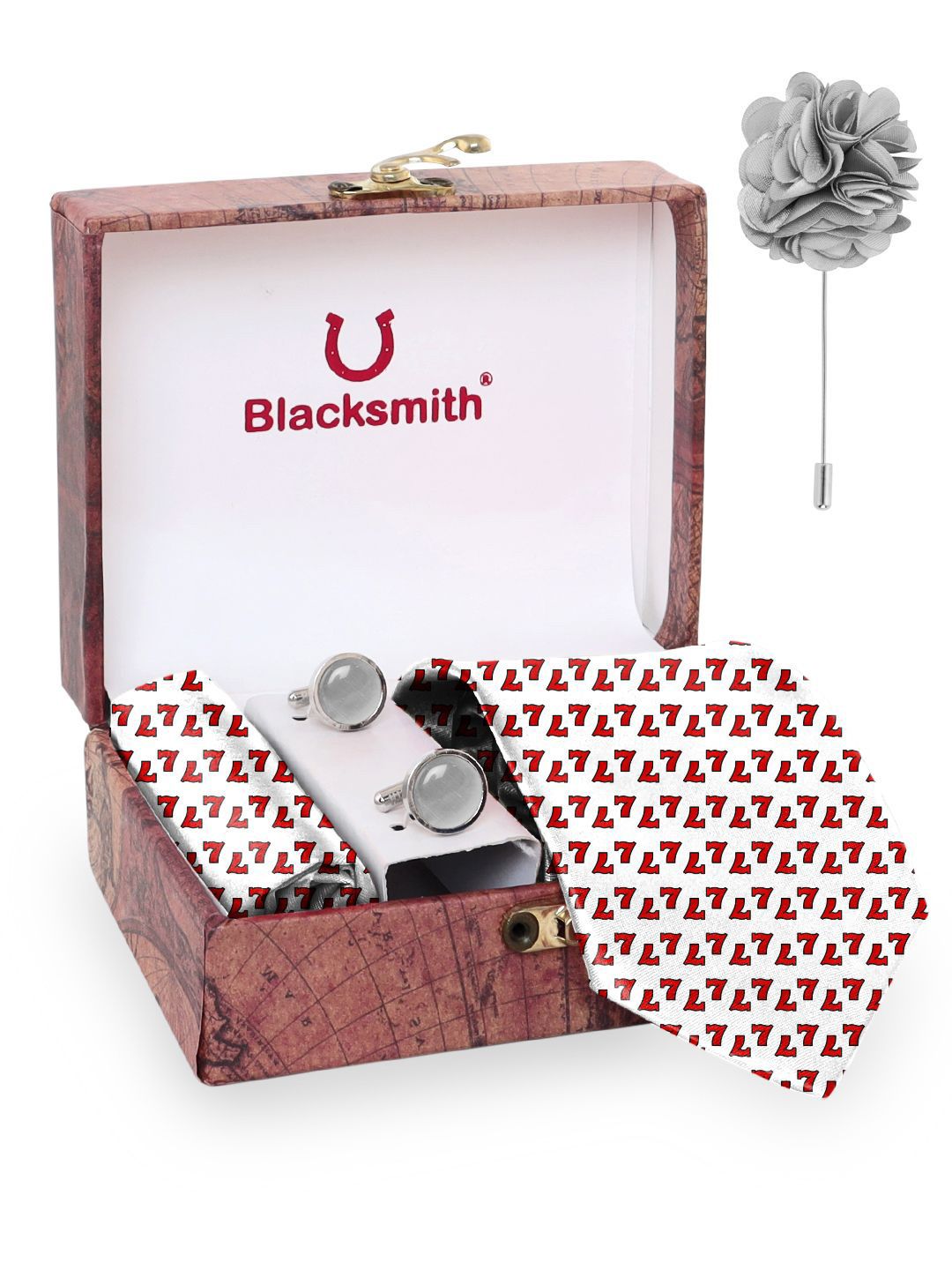 Blacksmith Men Tie Cufflinks Pocket Square Accessory Gift-picture-41