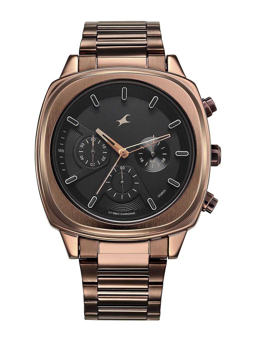 Fastrack Men Brass Dial & Stainless Steel Bracelet Style Straps Analogue Watch 3319QM01-picture-25