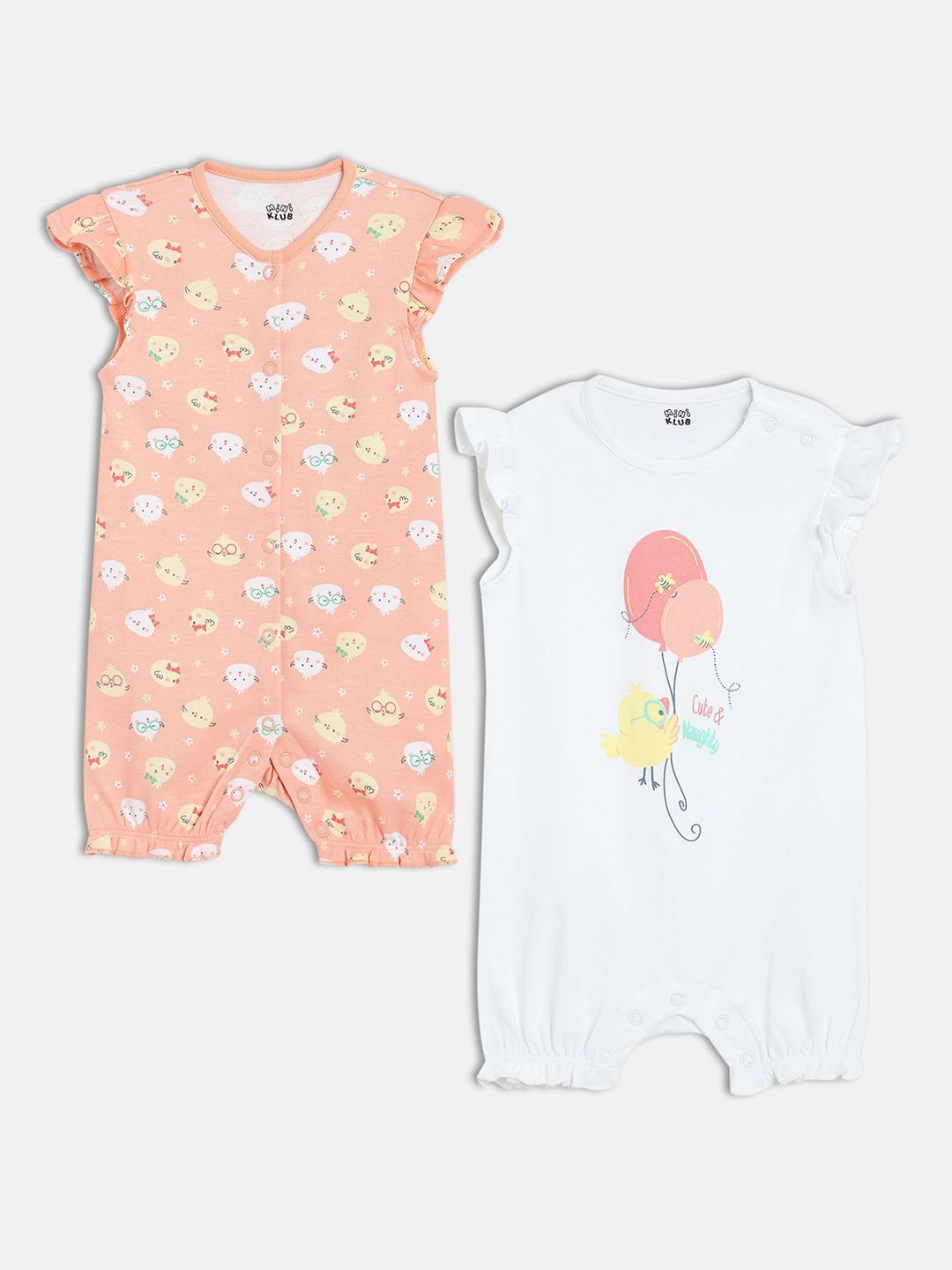 MINI KLUB Girls Pack of 2 Printed Rompers-picture-26