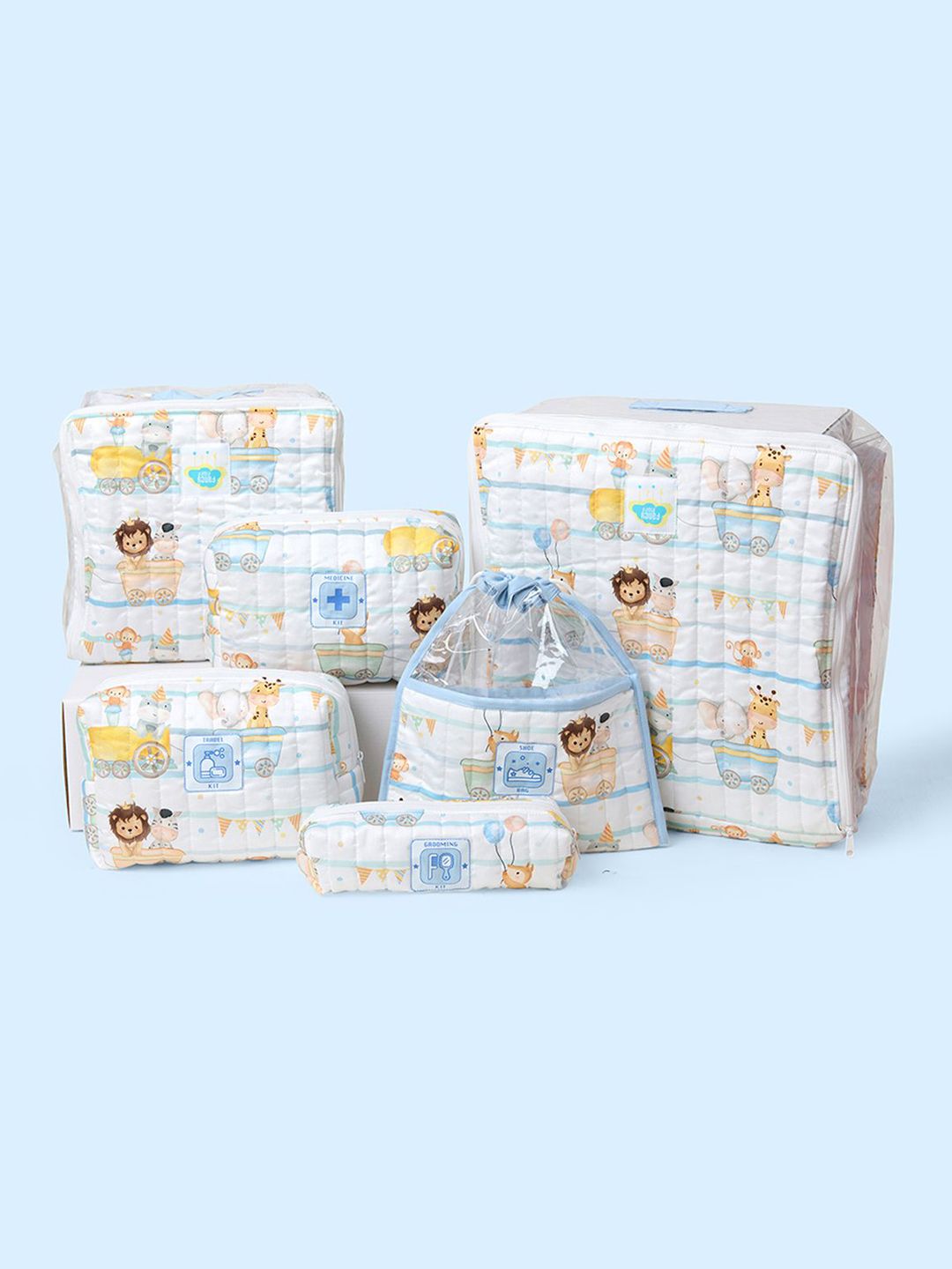 Fancy Fluff Kids Set 5 Piece Printed Organic Cotton Storage Bag-image-32