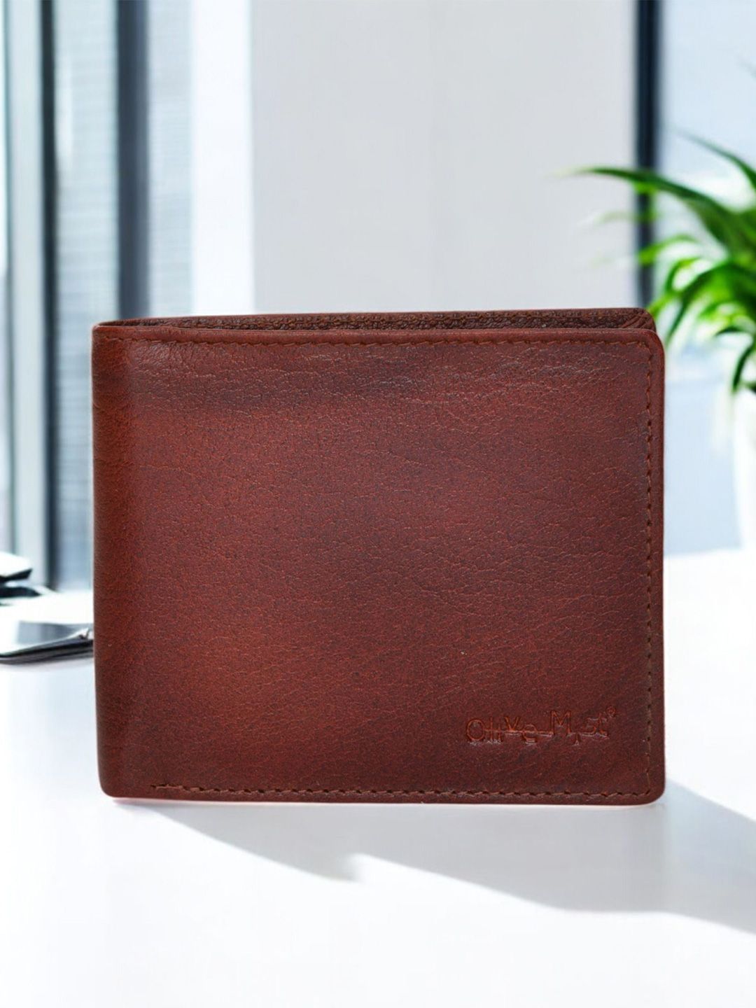 OLIVE MIST Men Leather Textured Two Fold Wallet-picture-31