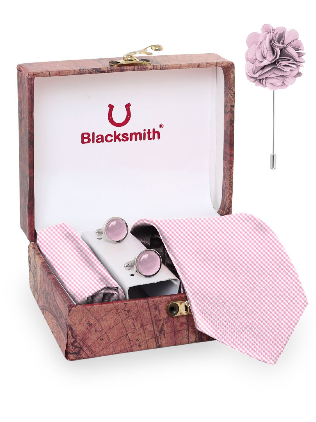 Blacksmith Men Tie, Cufflinks, Pocket Square Accessory Gift Set-picture-27