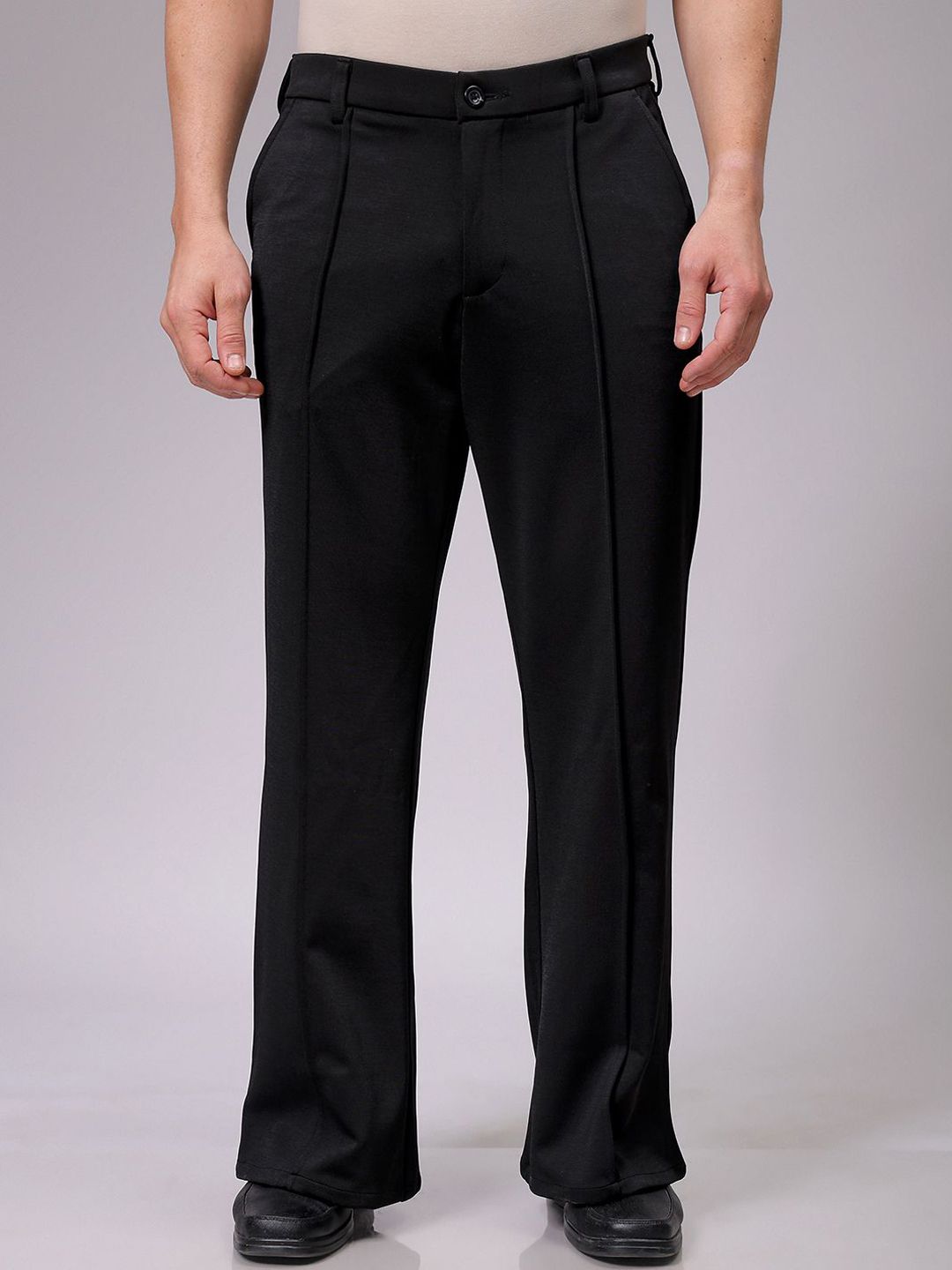 The Indian Garage Co Men Flared Pleated Trousers-picture-56