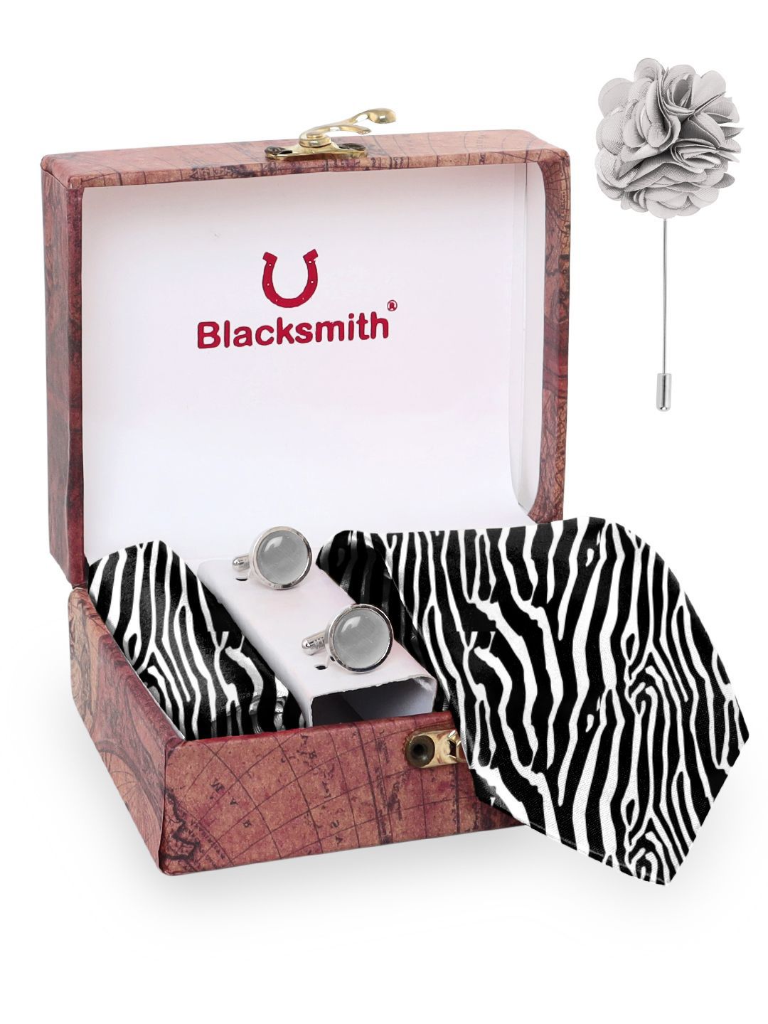 Blacksmith Men Tie, Cufflinks, Pocket Square Accessory Gift Set-picture-40