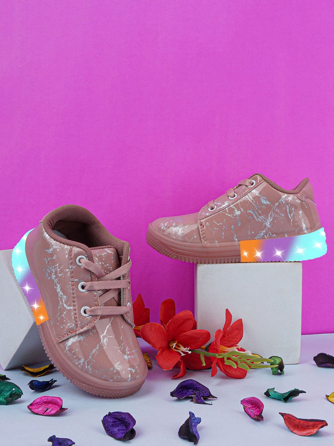 BAESD Kids Woven Design Round Toe LED Sneakers-picture-50
