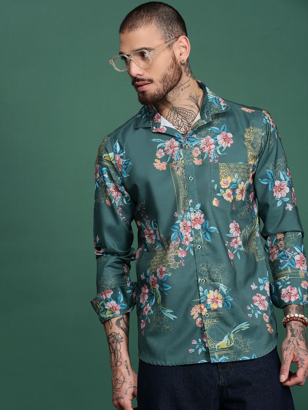 Sangria Floral Printed Full Sleeved Shirt-picture-54