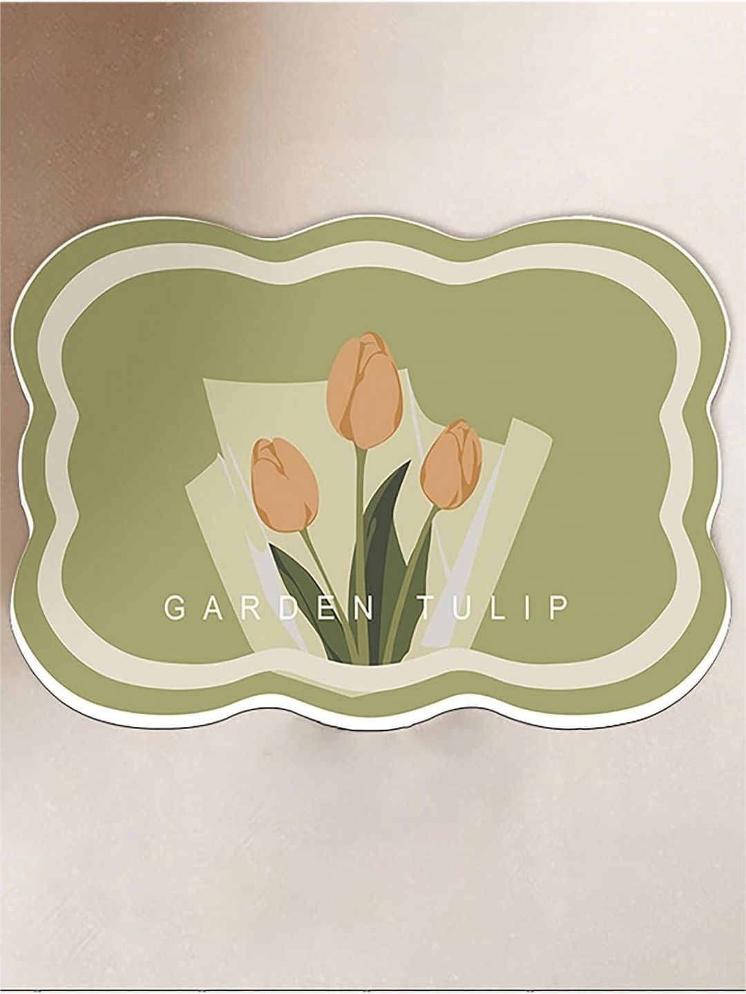 HOUSE OF QUIRK White & Green Printed Kitchen Dish Drying Mat-image-48
