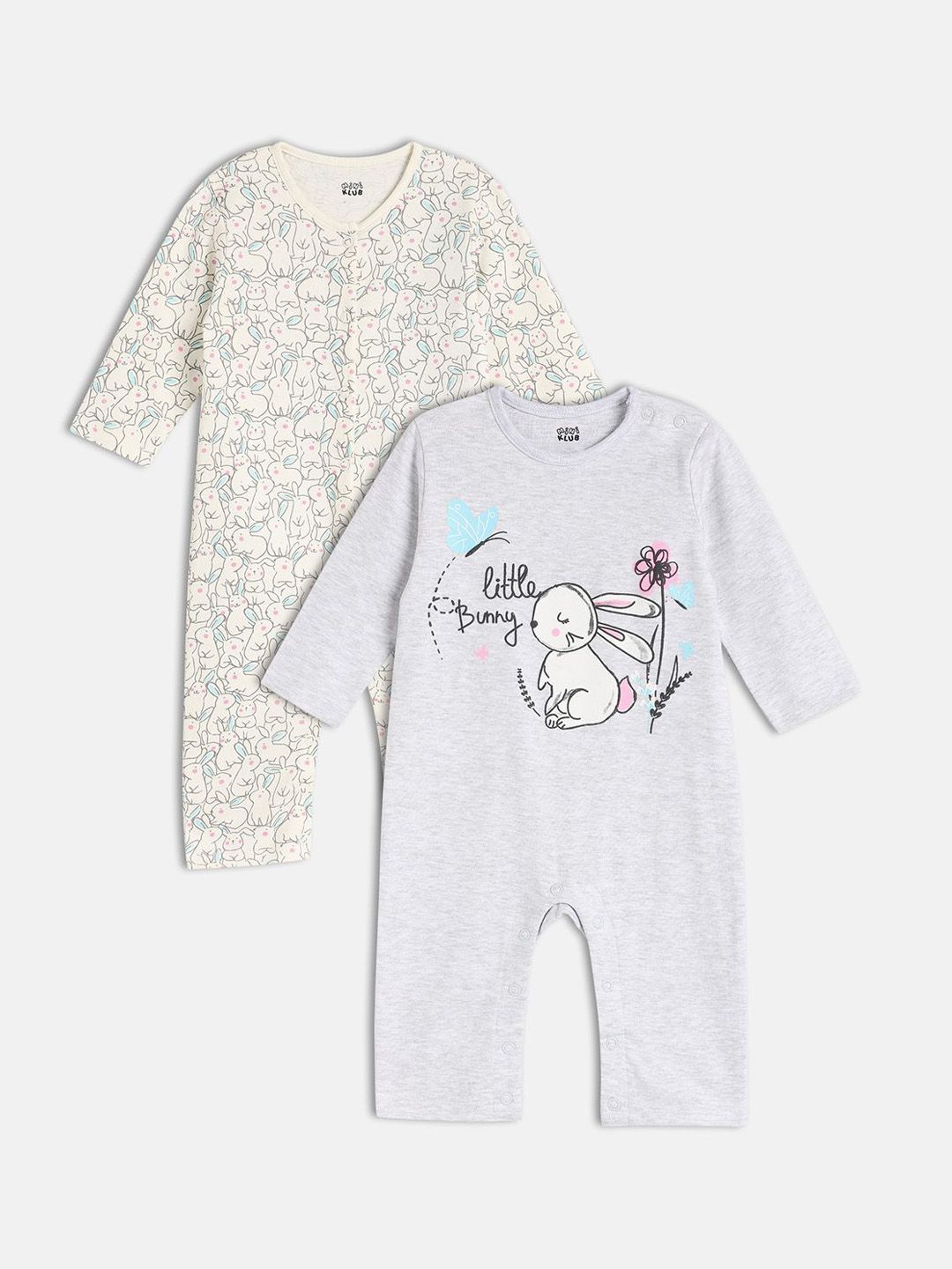 MINI KLUB Girls Set of 2 Cotton Baby Rompers-picture-29