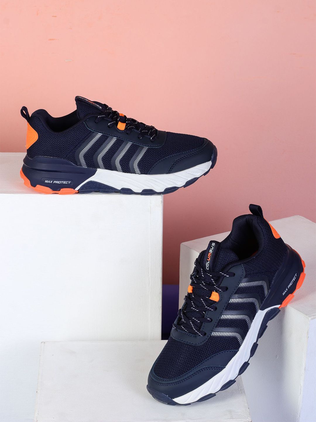 Columbus Men Mesh Running Non-Marking Sports Shoes-image-36