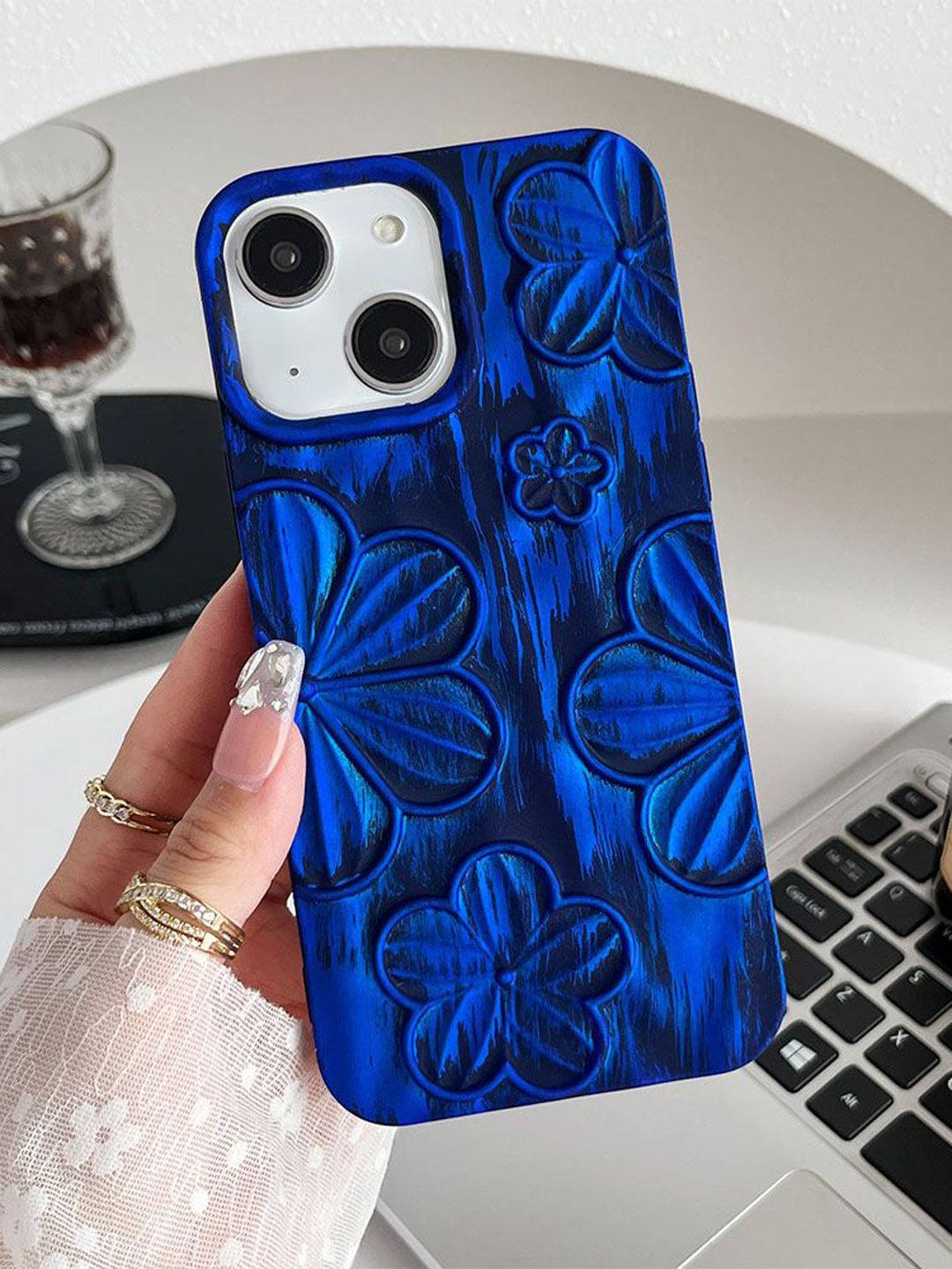 Luxury Kase Floral Printed iPhone 13 Back Case Mobile Accessories-image-36