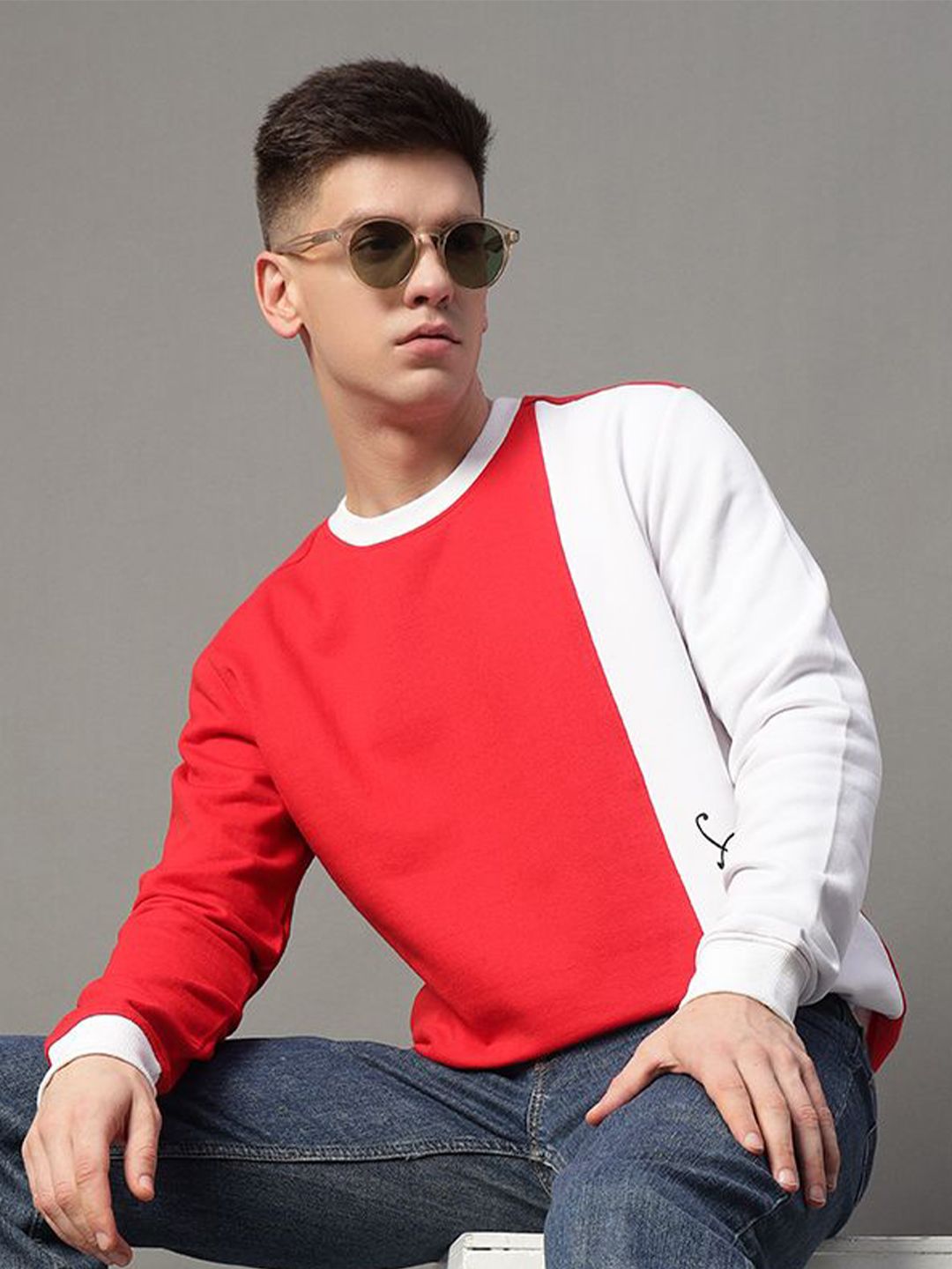 GET GOLF Men Colourblocked Pullover Sweatshirt-picture-43