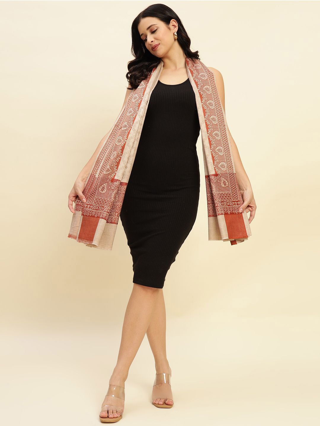 WEAVERS VILLA Women Ethnic Motifs Woven Design Shawl-image-36