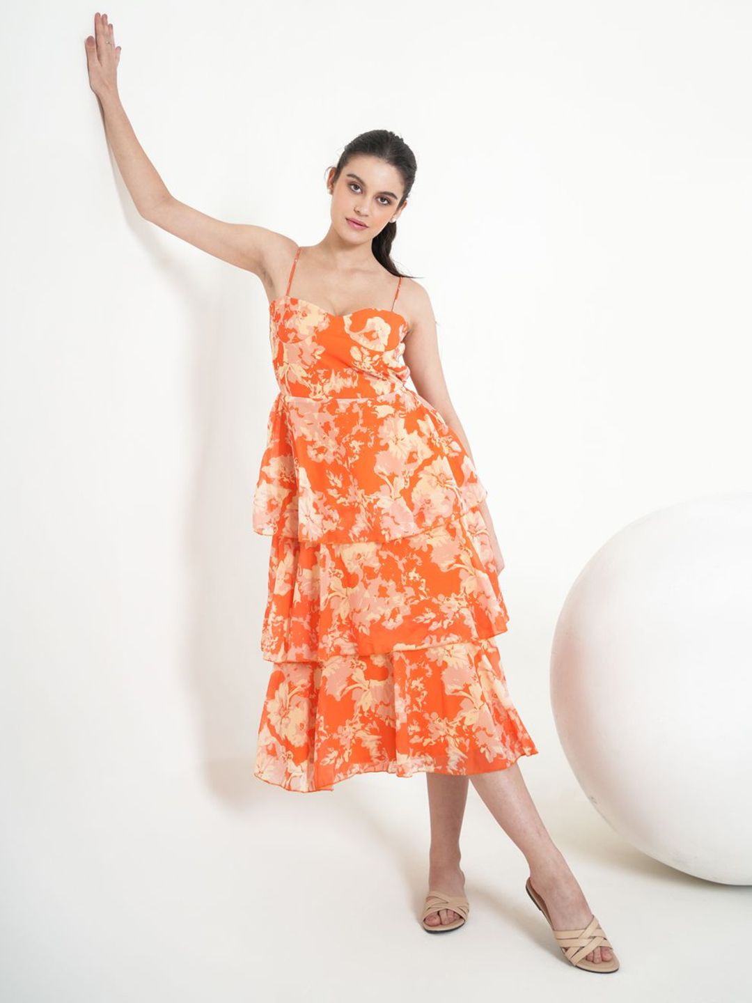 PURVAJA Women Floral Printed Fit & Flare Midi Dress-picture-58