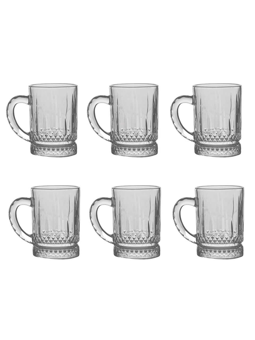 Nestasia Transparent Textured Glass Transparent Mugs Set of Cups and Mugs-picture-48