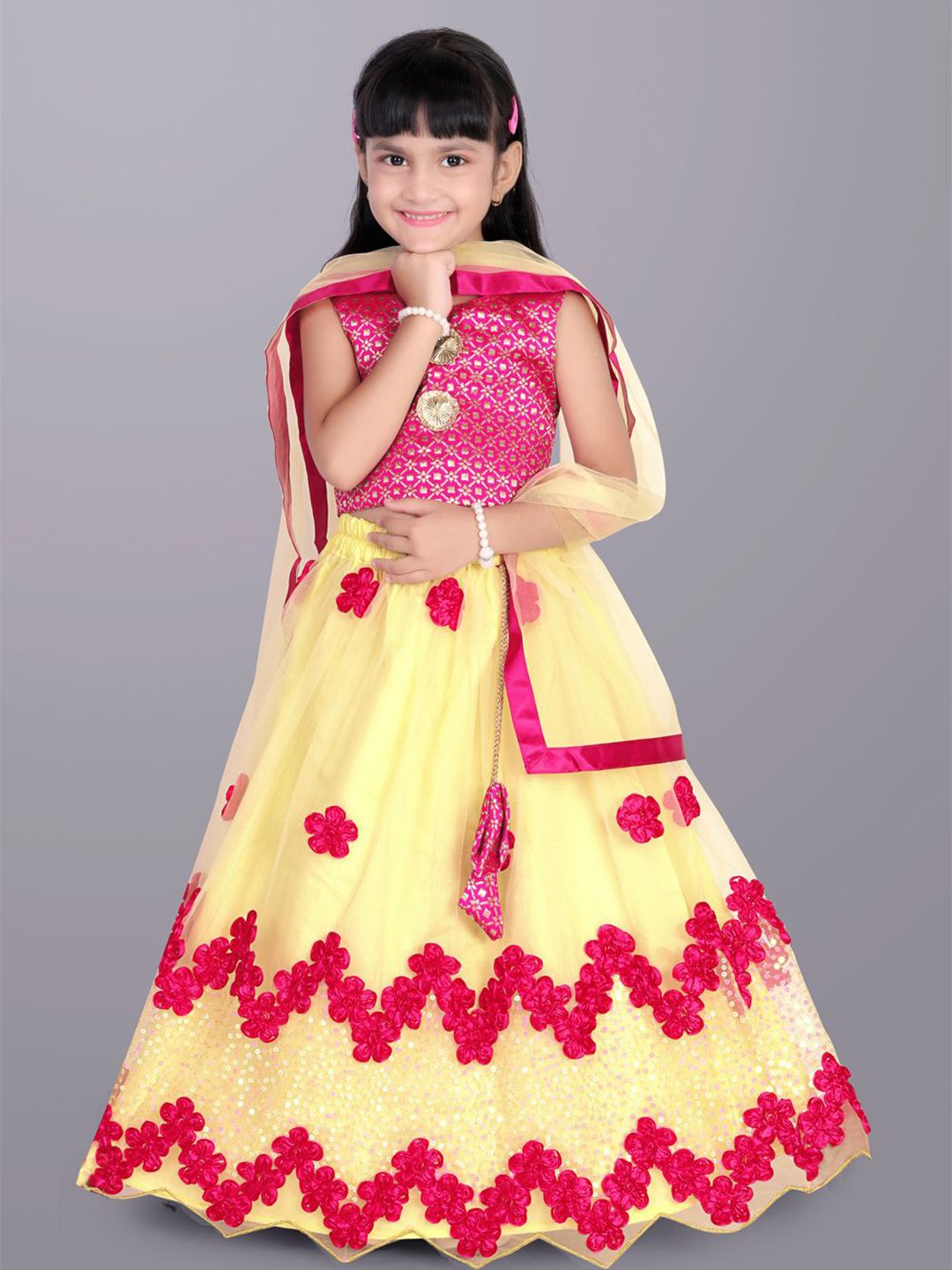 BAESD Girls Embroidered Sequinned Ready to Wear Lehenga & Blouse With Dupatta-picture-27