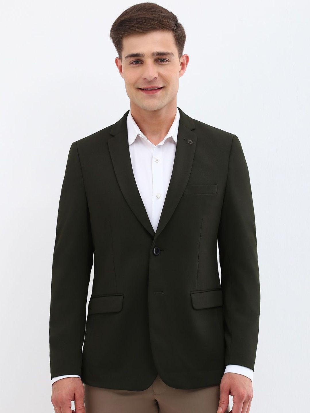 Allen Solly Men Textured Slim Fit Single-Breasted Blazer-picture-11