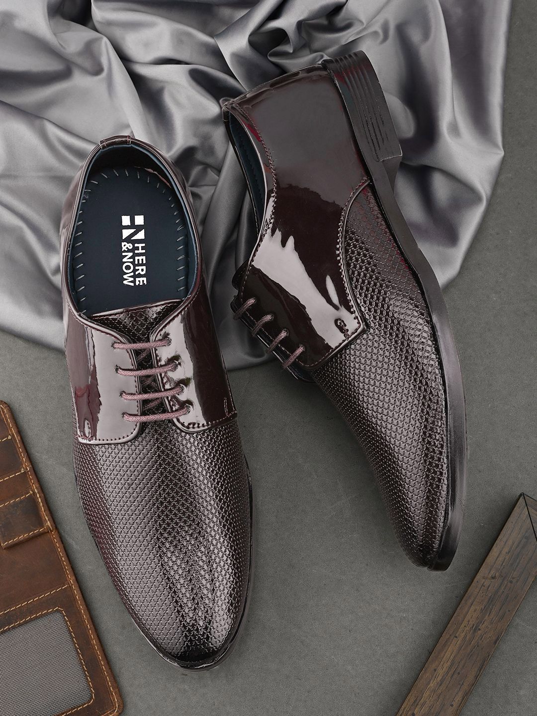 HERE&NOW Men Leather Formal Derbys-picture-12