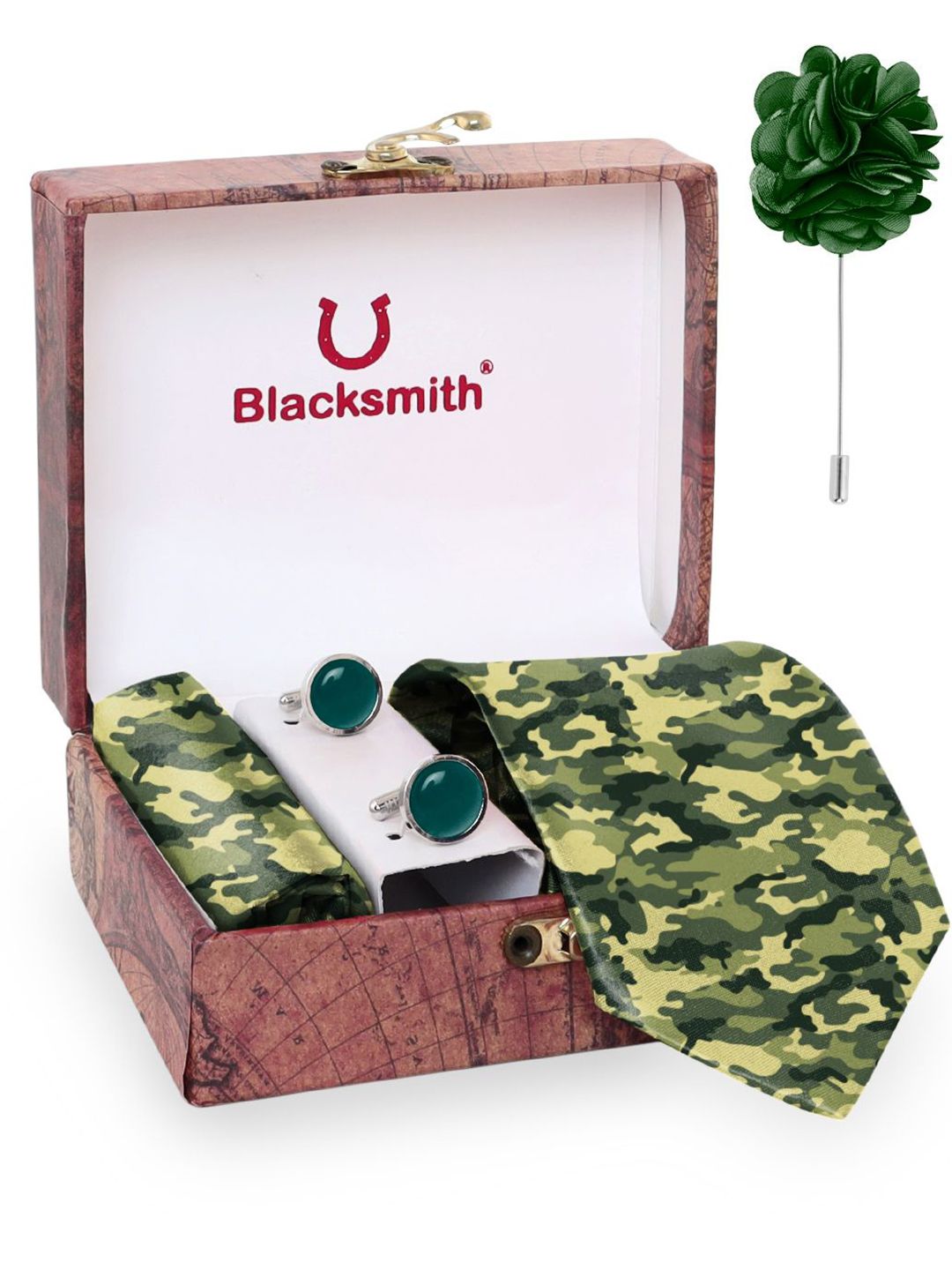 Blacksmith Men Tie, Cufflinks, Pocket Square Accessory Gift Set-picture-23