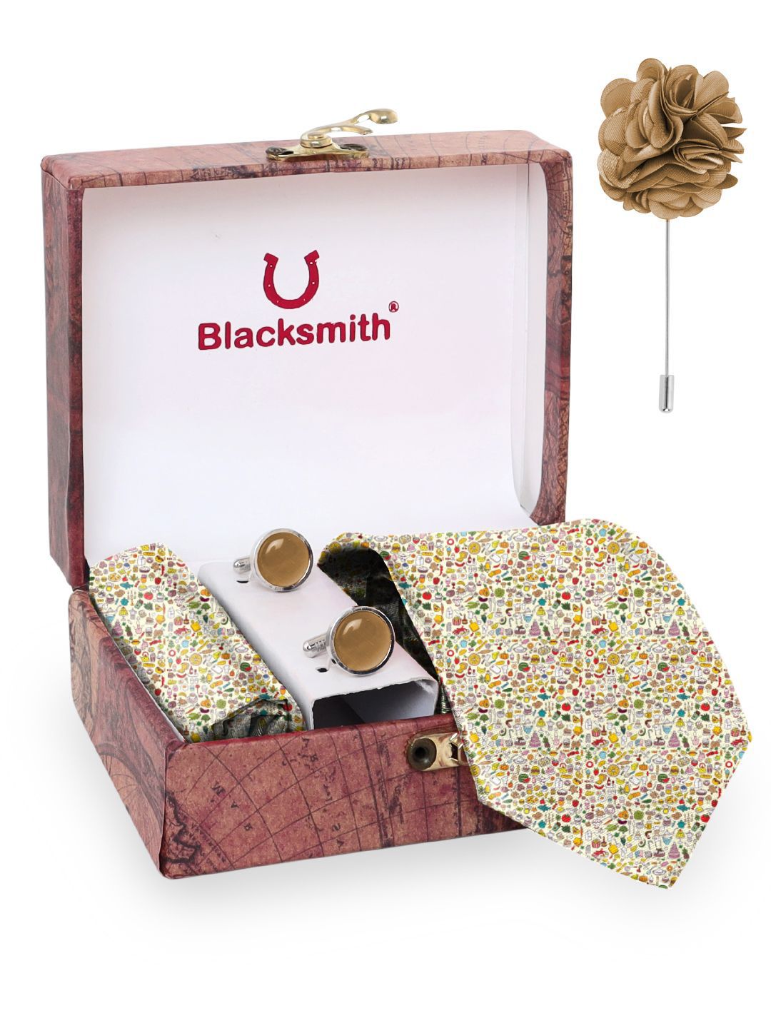 Blacksmith Men Tie, Cufflinks, Pocket Square Gift Set-picture-15