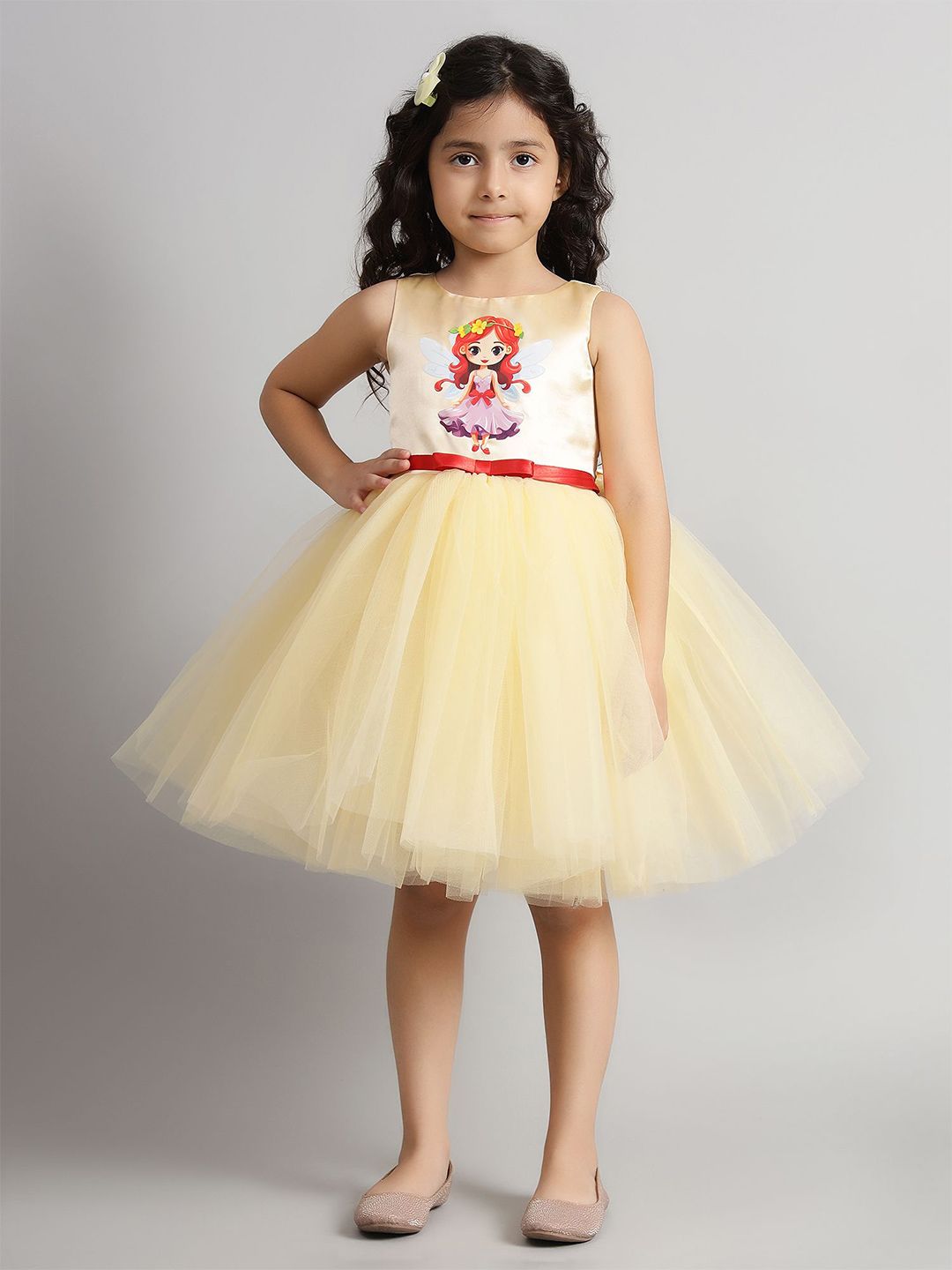 Toy Balloon kids Layered Net Fit & Flare Dress-picture-44